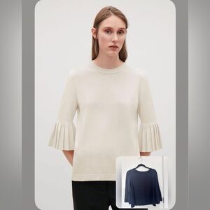 Knitted Top with Pleated Sleeve - Made in Italy